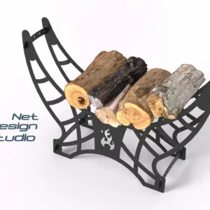 Dekoracyjny stojak na drewno kominkowe - dokumentacja+CNC