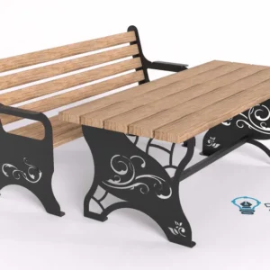 Zestaw ogrodowy (ławka+stół) - dokumentacja+CNC